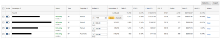 Amazon Marketing Services Interface Daily Budget