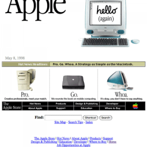 Apple Homepage in 1998