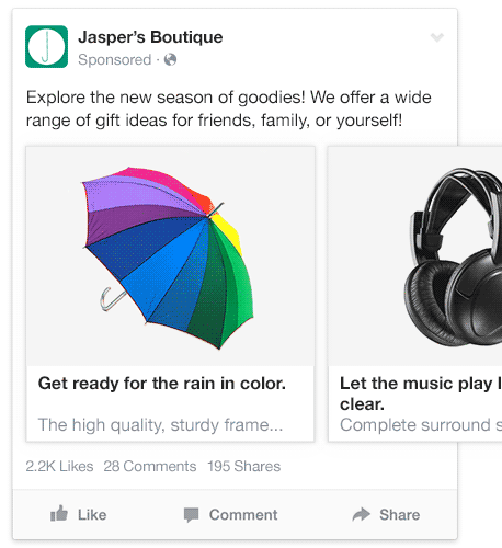 Facebook Multiple Product Ad