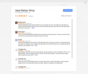 Google+ local review overlay