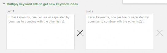 Google Keyword List Template
