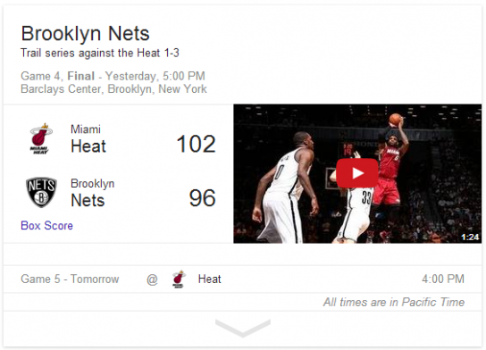 Google NBA Highlights