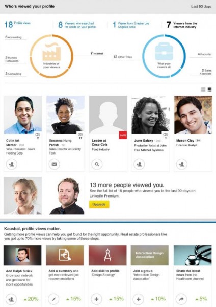 New LinkedIn Profile Views Page