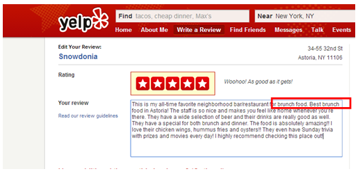 Yelp Review Example