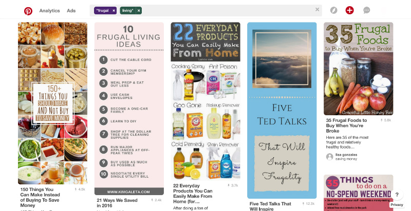 Pinterest - Frugal Living Boards
